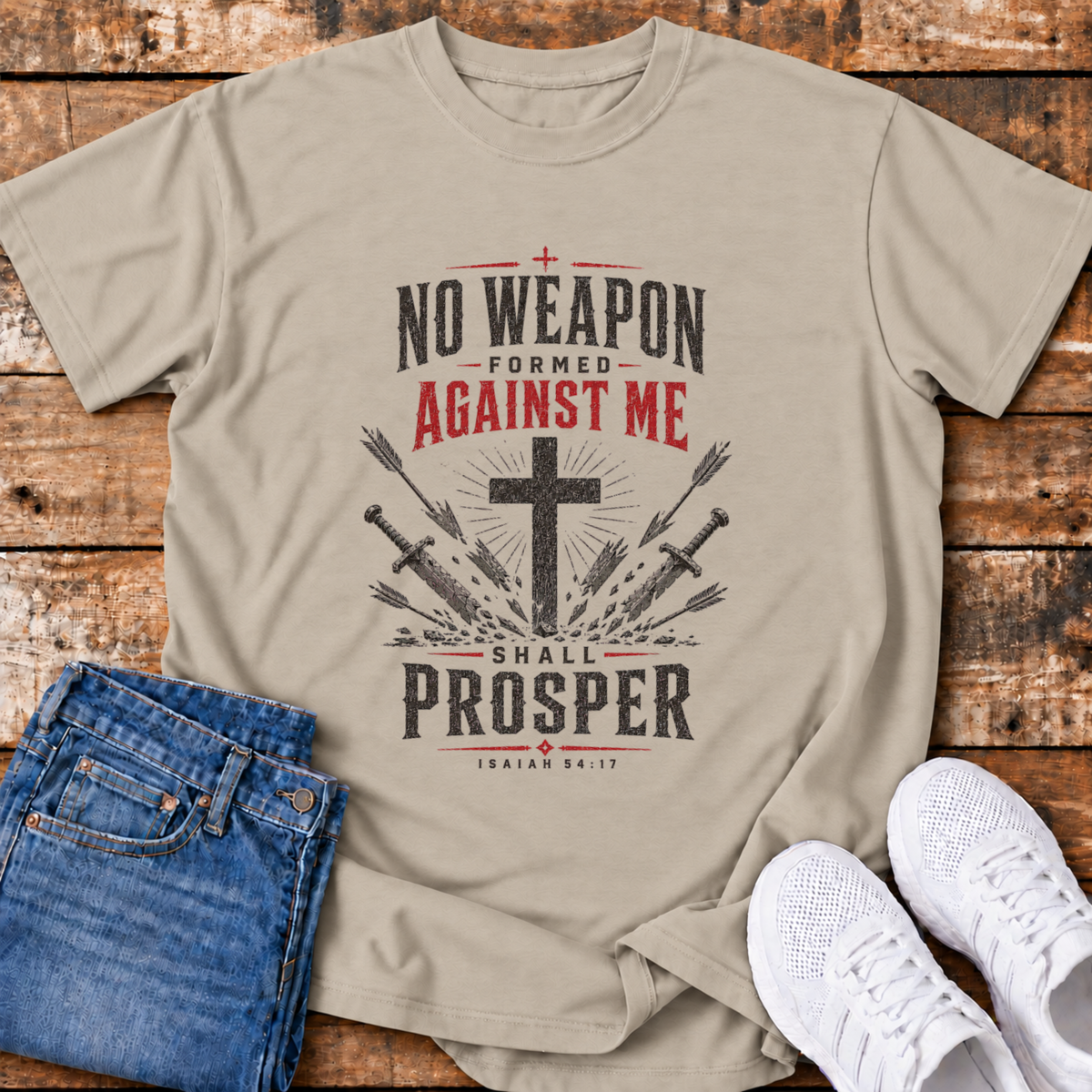 No Weapon Shall Prosper T-Shirt - (Isaiah 54:17)