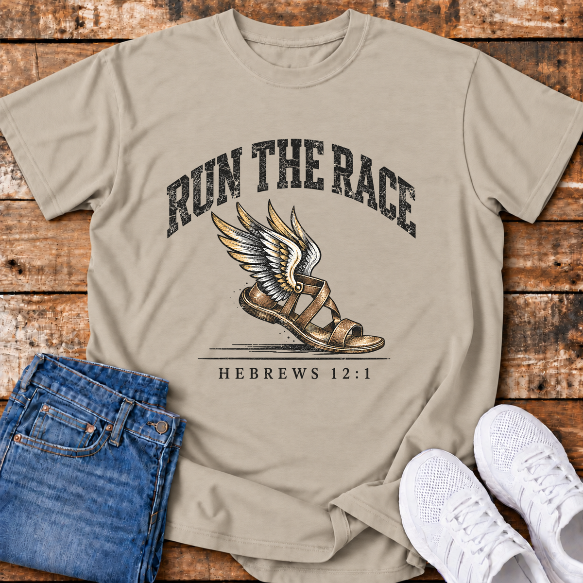 Run the Race T-Shirt - (Hebrews 12:1)