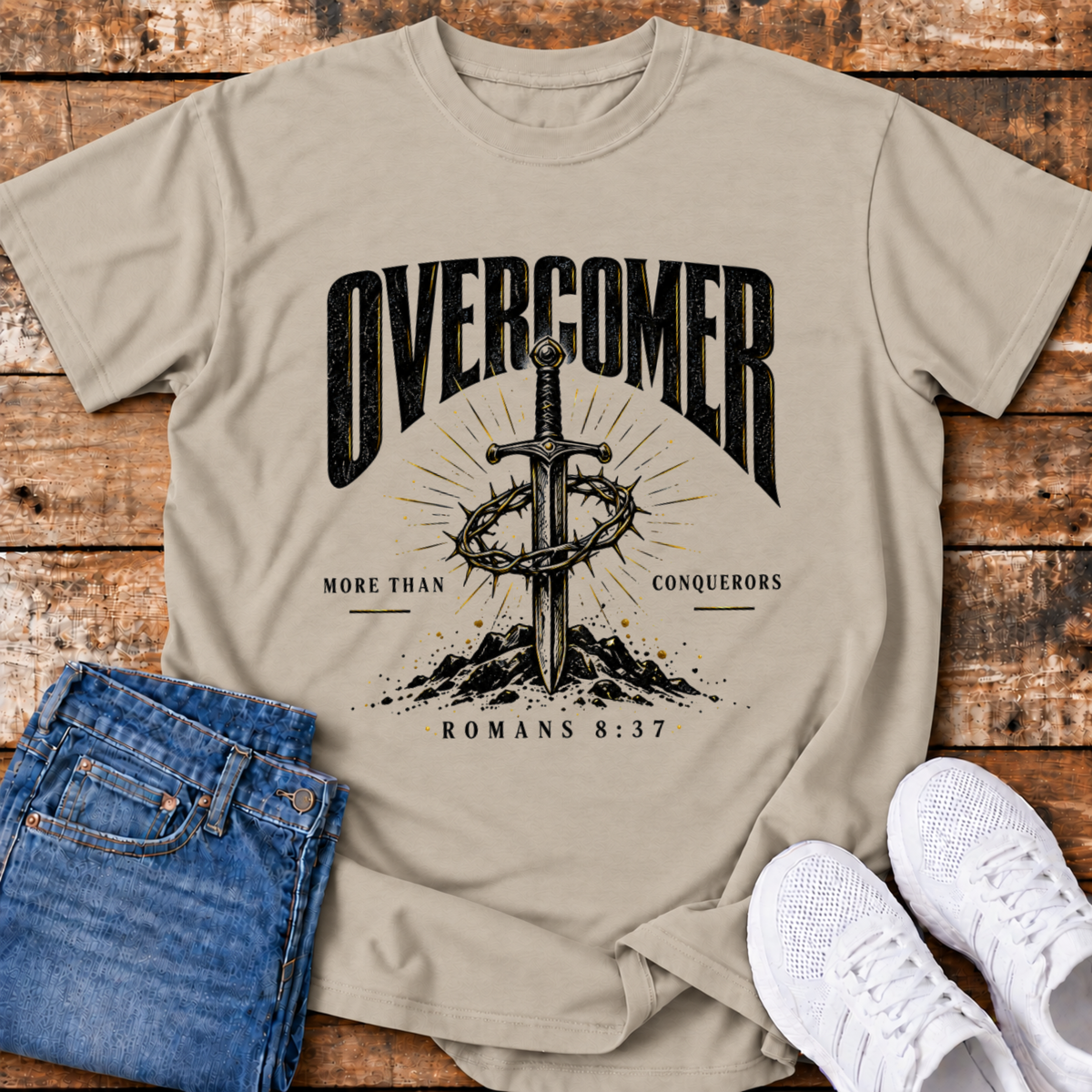 Overcomer T-Shirt - (Romans 8:37)