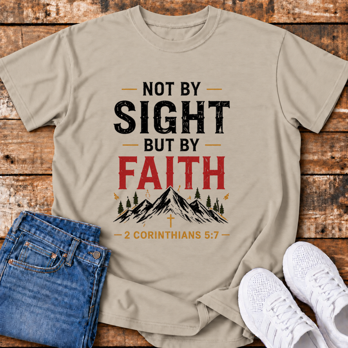 Not by Sight T-Shirt - (2 Corinthians 5:7)