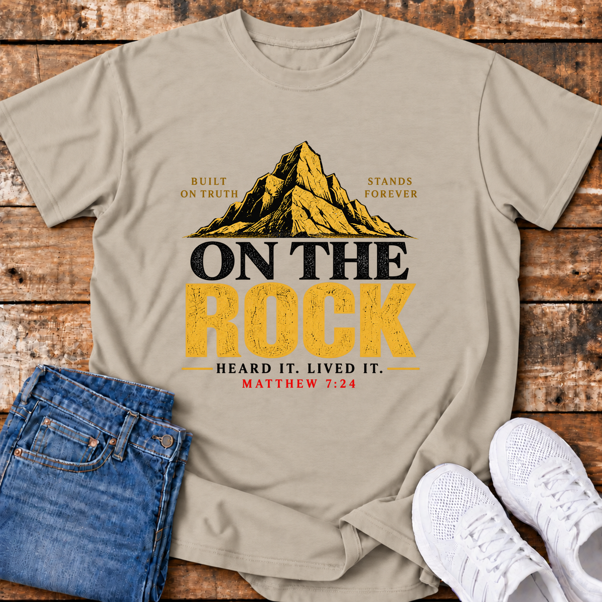 On the Rock T-Shirt - (Matthew 7:24)