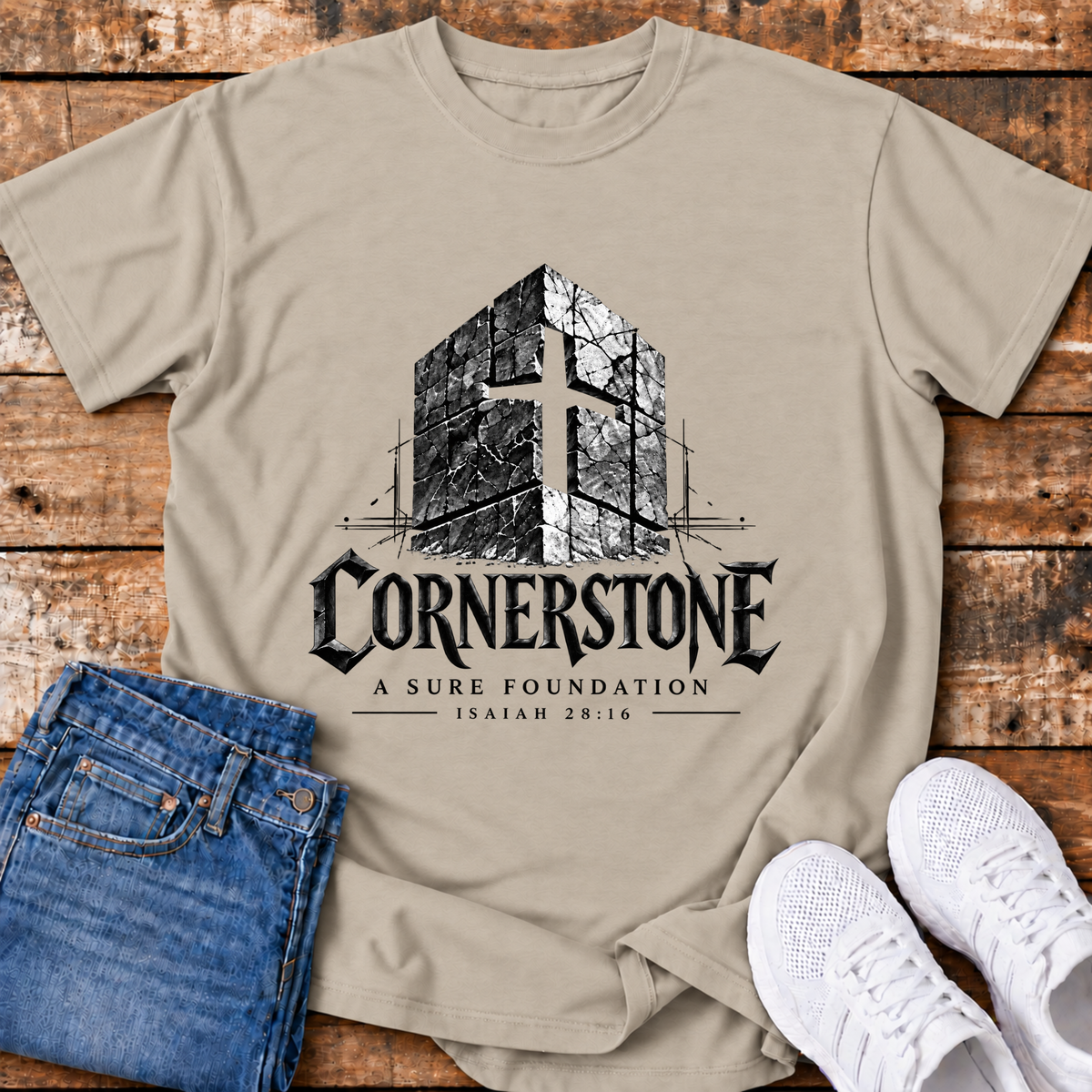 Cornerstone T-Shirt - (Isaiah 28:16)
