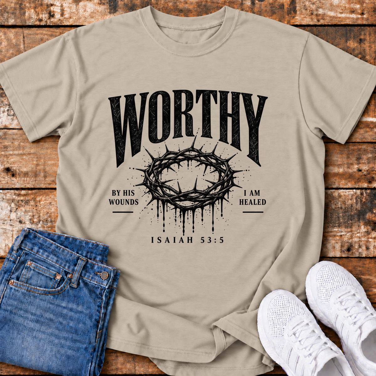 Worthy T-Shirt - (Isaiah 53:5)