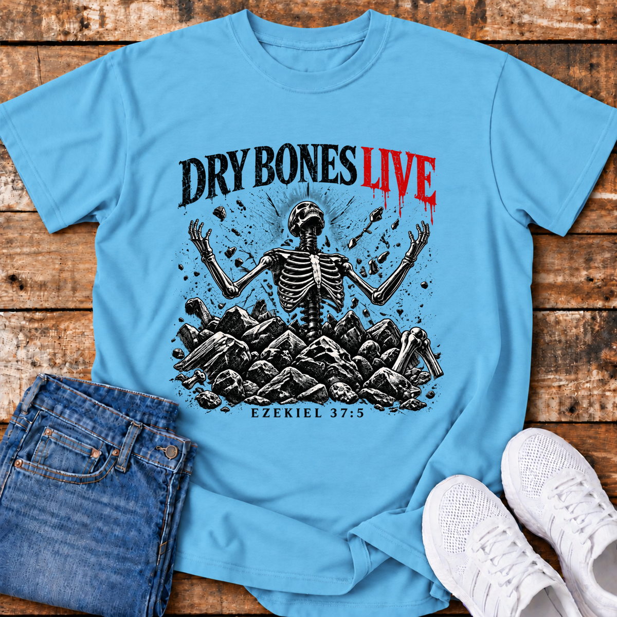 Dry Bones Live T-Shirt - (Ezekiel 37:5)