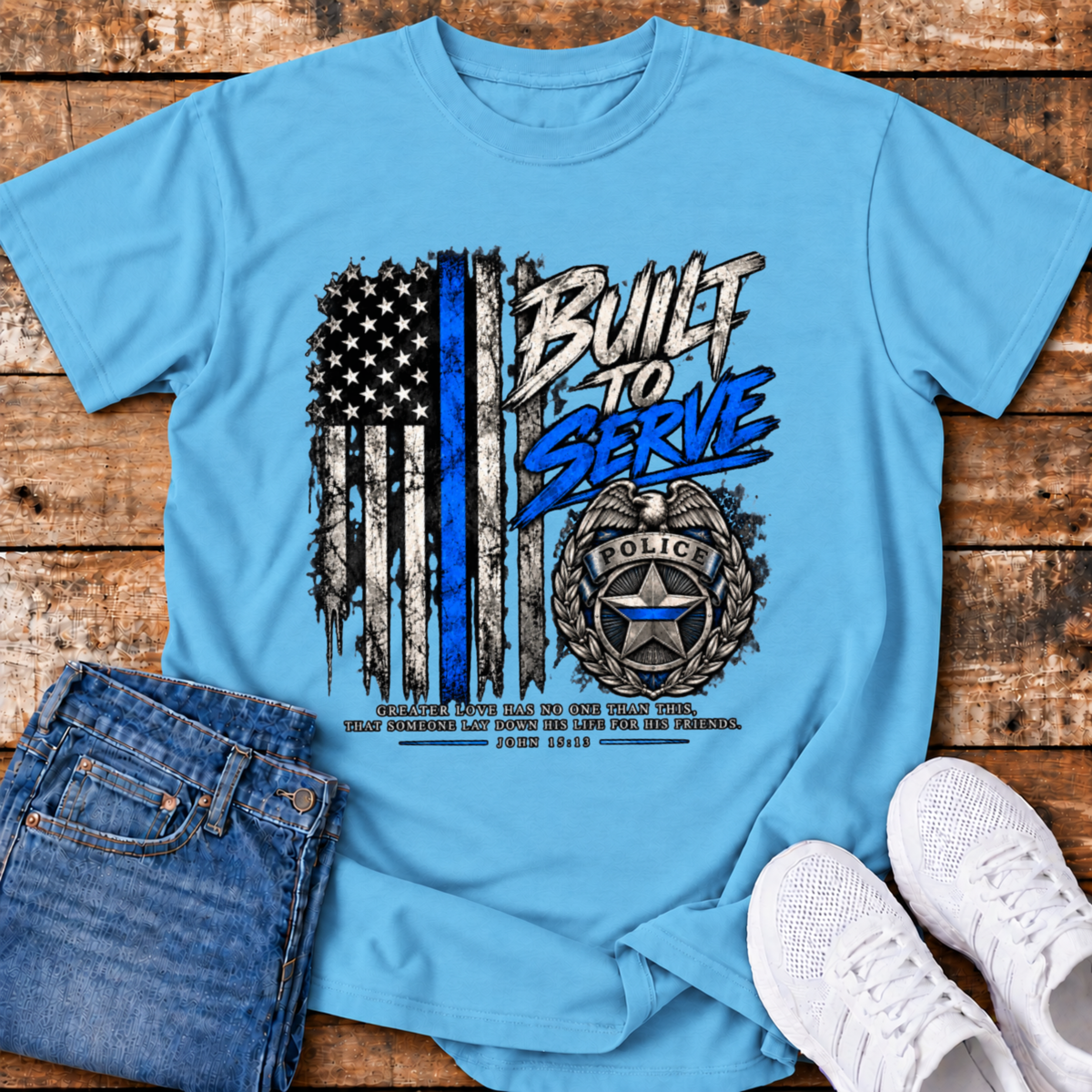Built to Serve Police T-Shirt - (John 15:13)