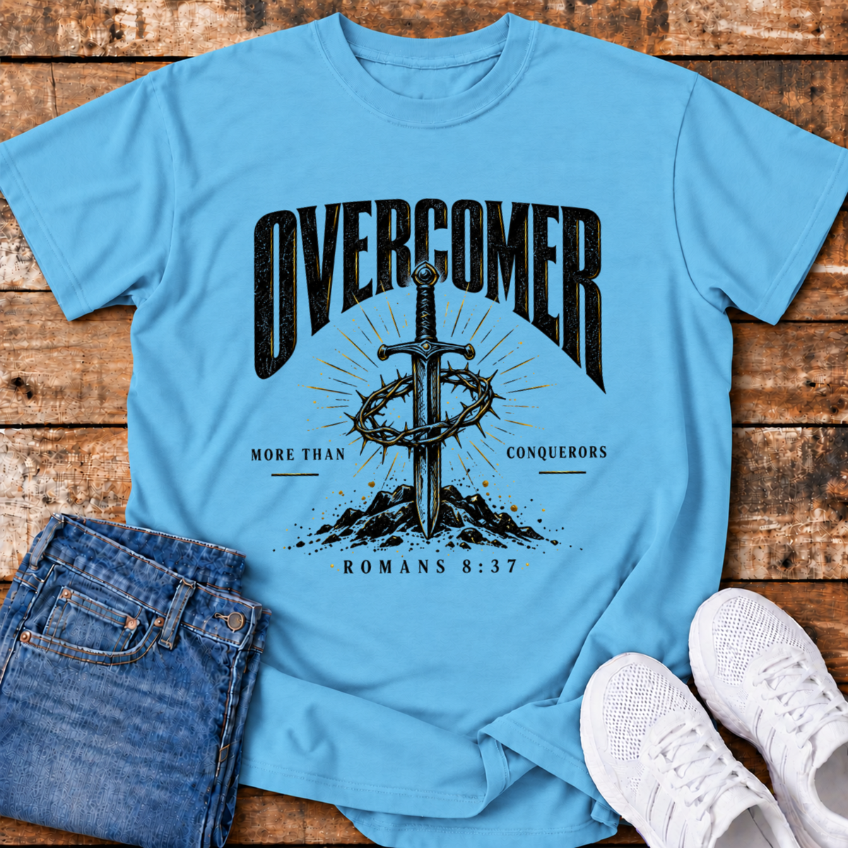 Overcomer T-Shirt - (Romans 8:37)