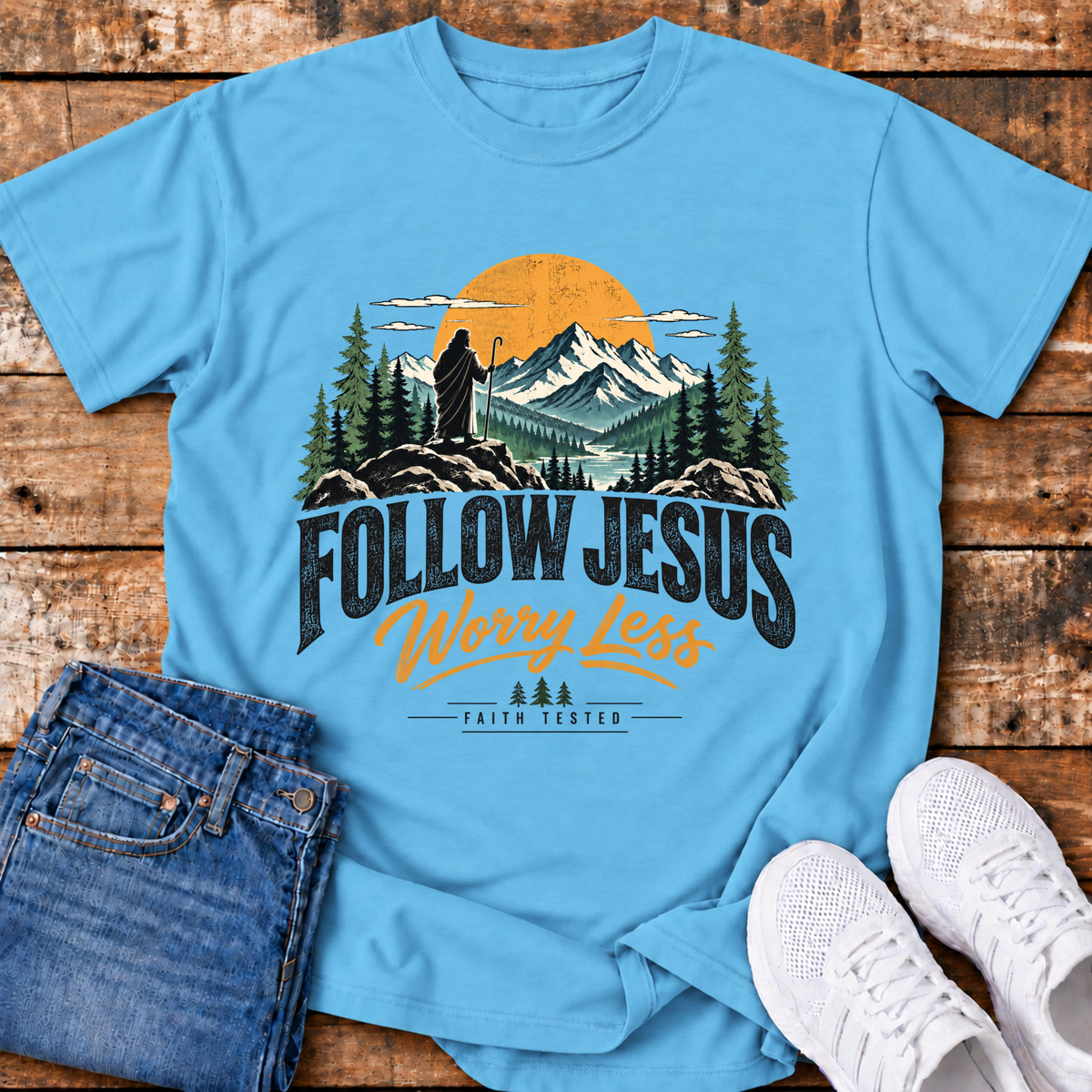 Follow Jesus, Worry Less T-Shirt