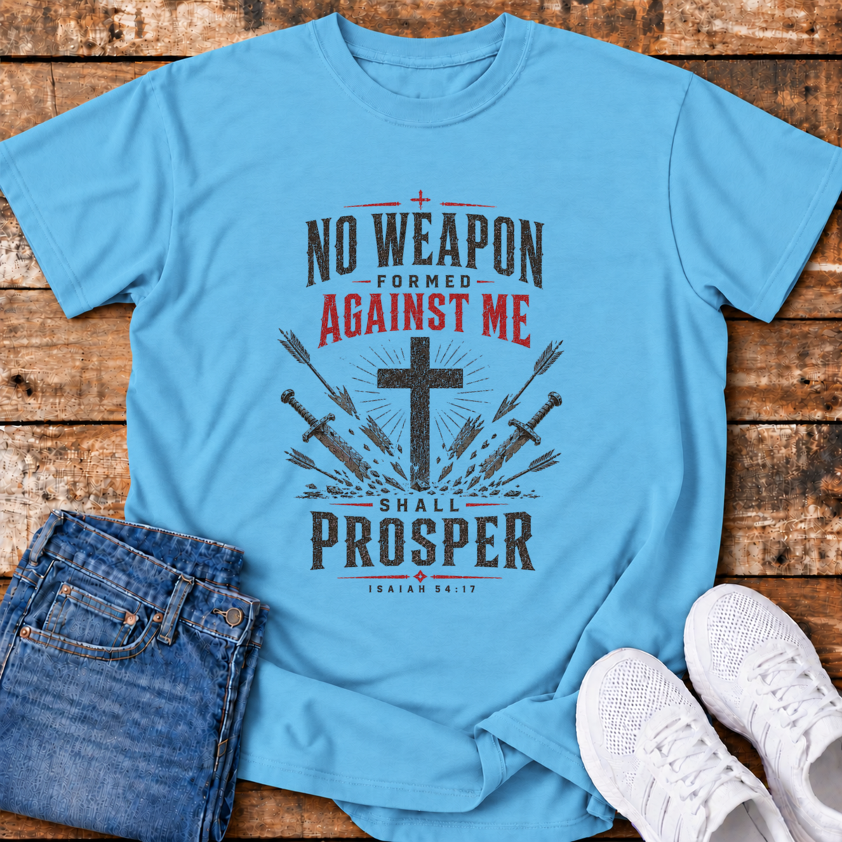 No Weapon Shall Prosper T-Shirt - (Isaiah 54:17)
