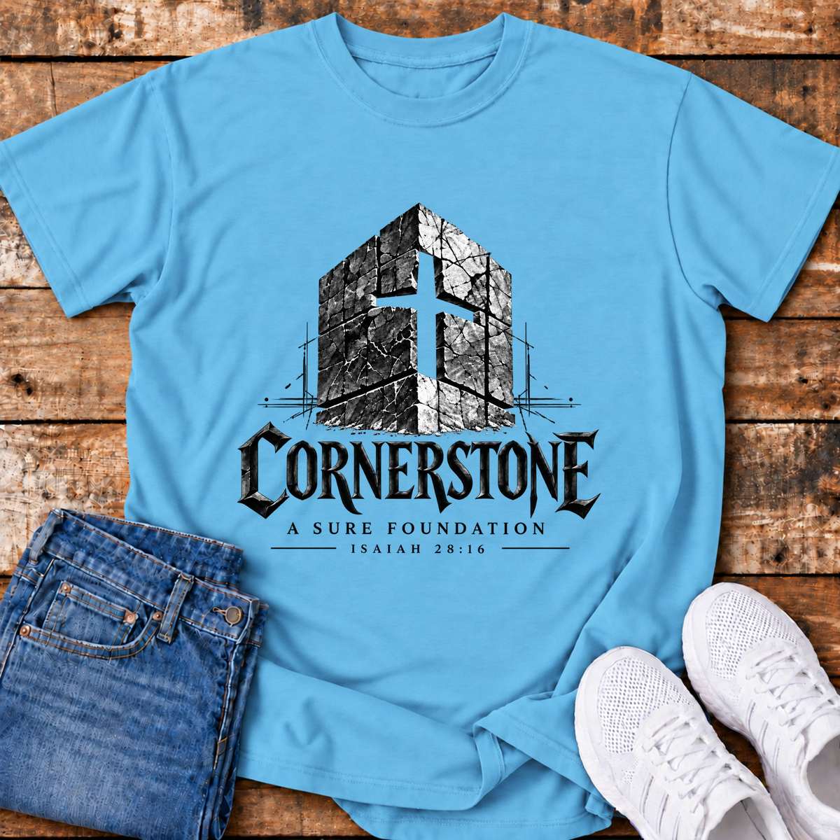 Cornerstone T-Shirt - (Isaiah 28:16)