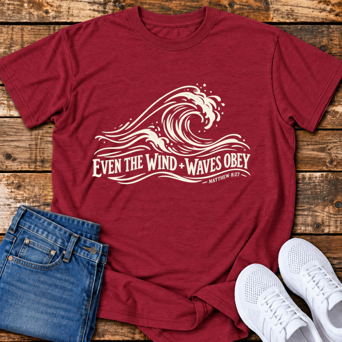 The Wind and Waves Obey T-Shirt - (Matthew 8:27)