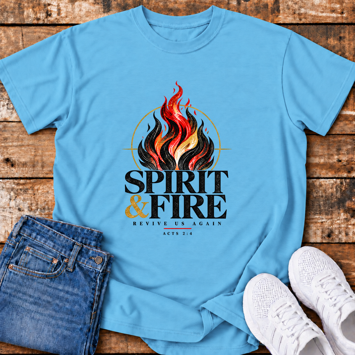 Spirit & Fire T-Shirt - (Acts 2:4)