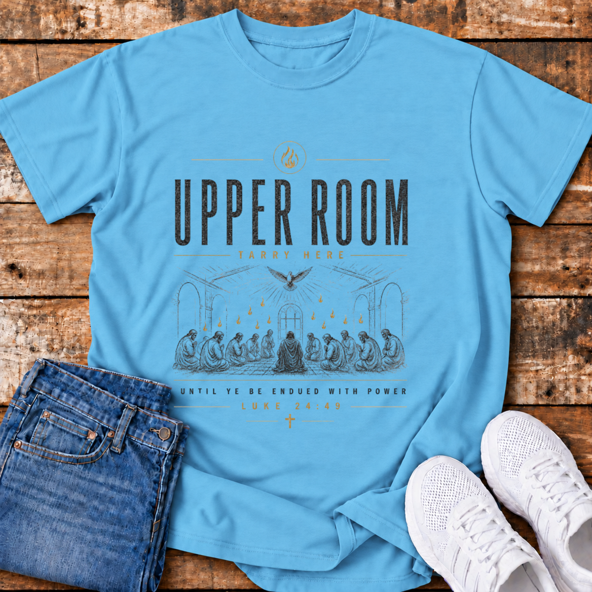 Upper Room T-Shirt - (Luke 24:49)