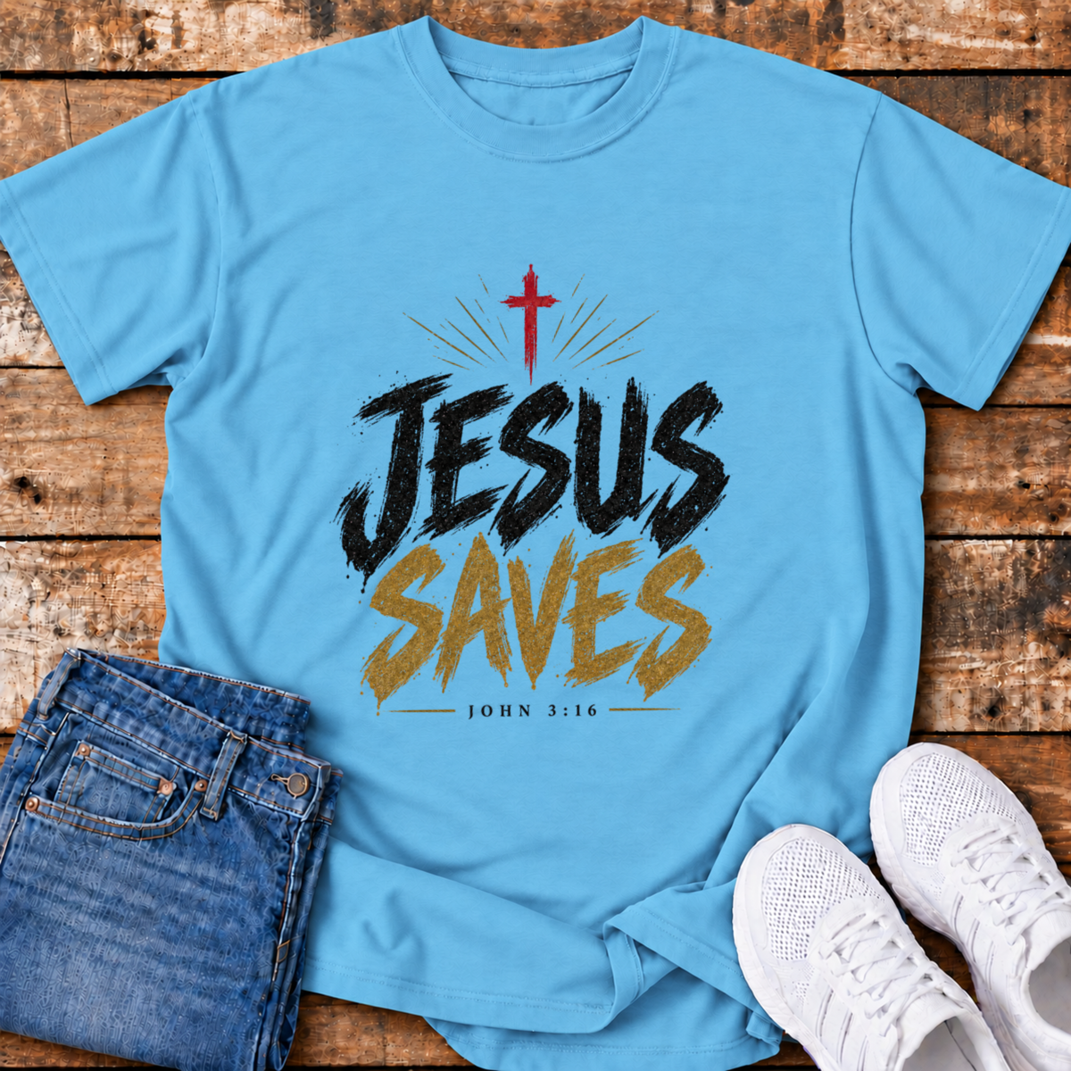 Jesus Saves T-Shirt - (John 3:16)