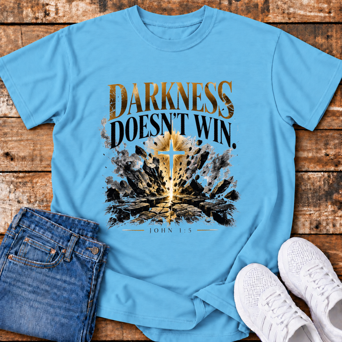 Darkness Doesn't Win T-Shirt - (John 1:5)