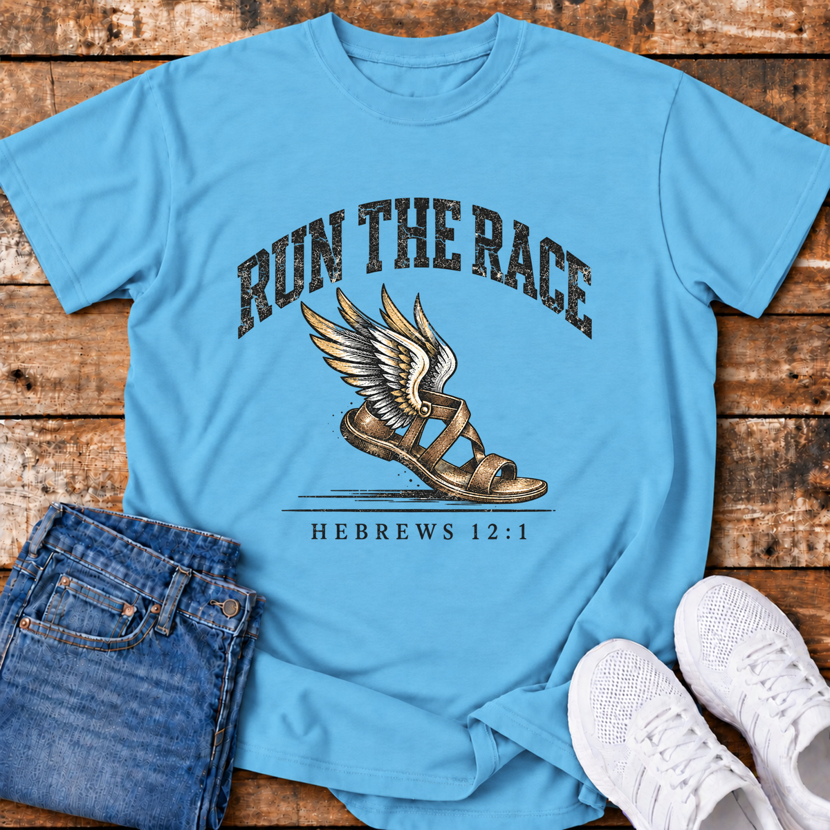 Run the Race T-Shirt - (Hebrews 12:1)