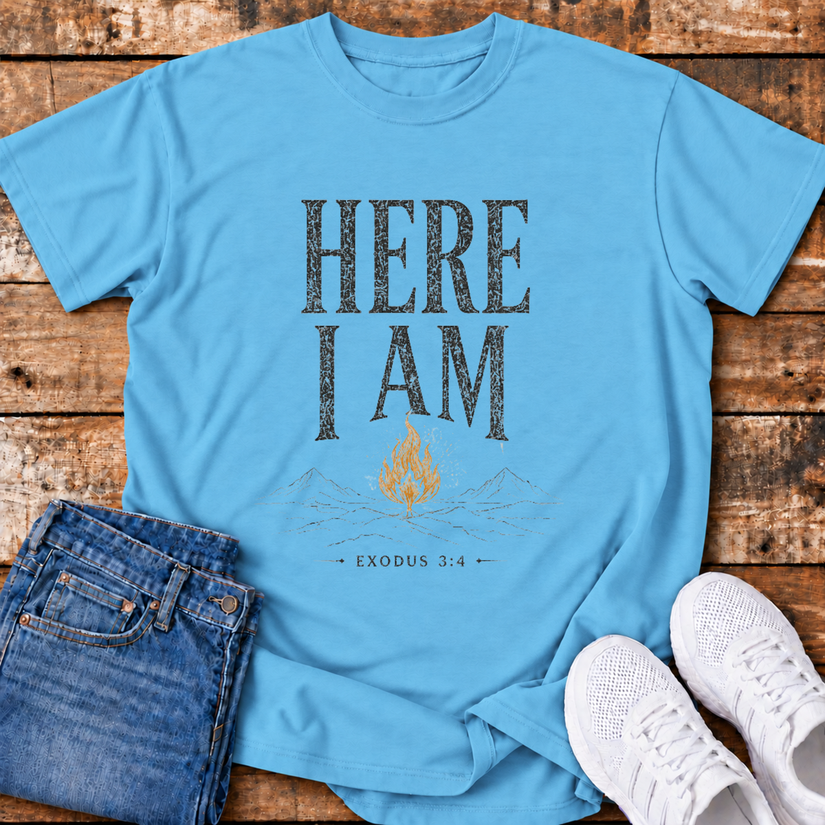 Here I Am T-Shirt - (Exodus 3:4)