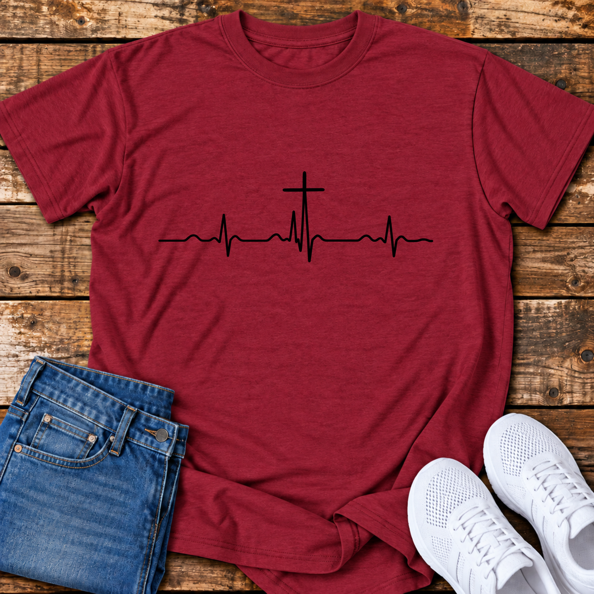 Cross Heartbeat T-Shirt