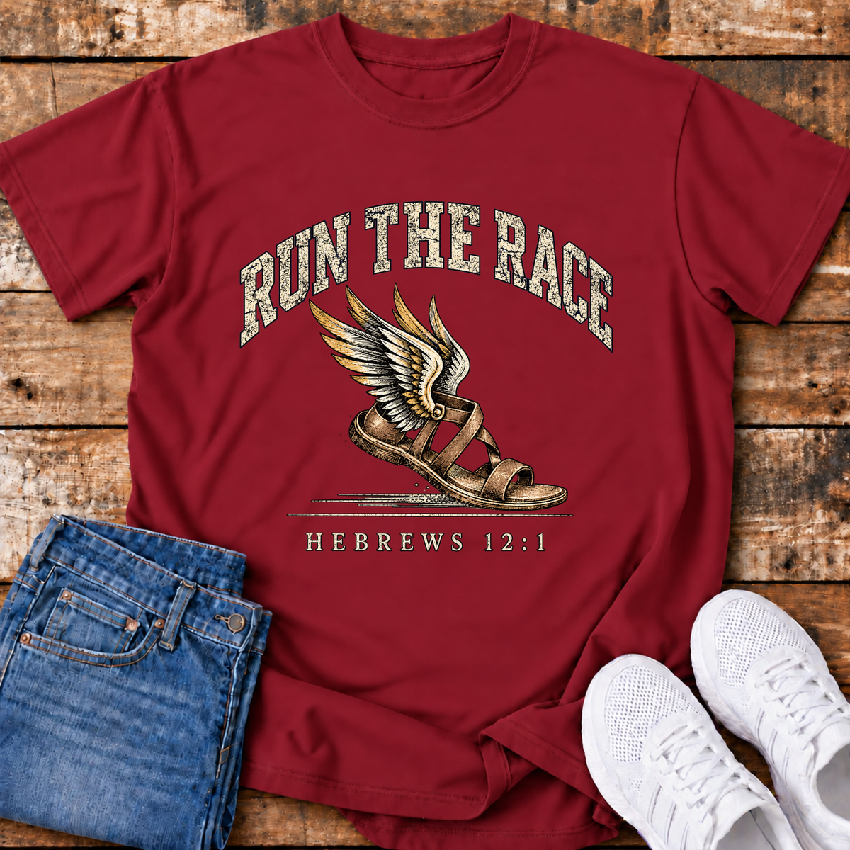 Run the Race T-Shirt - (Hebrews 12:1)