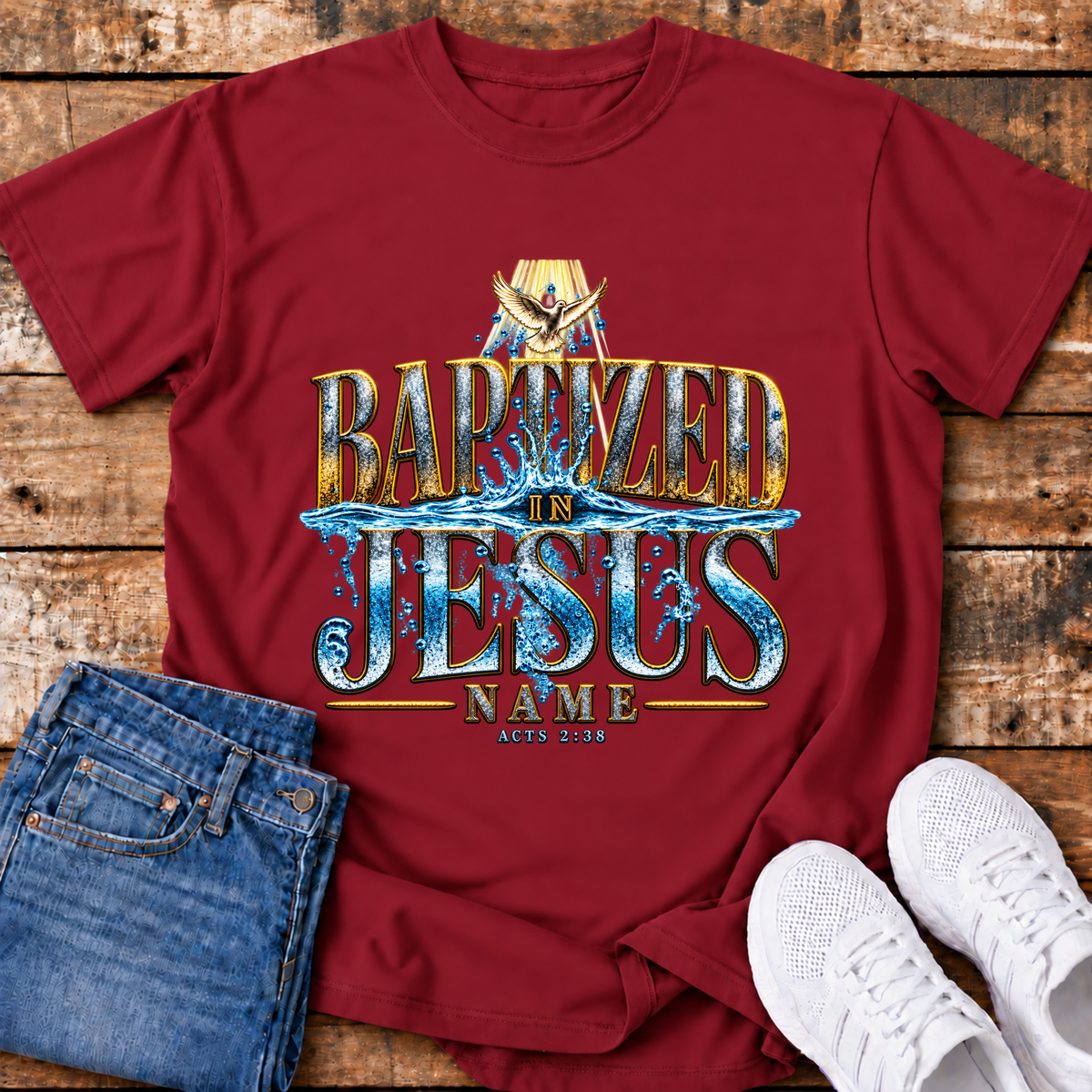 Baptized in Jesus Name T-Shirt - (Acts 2:38)