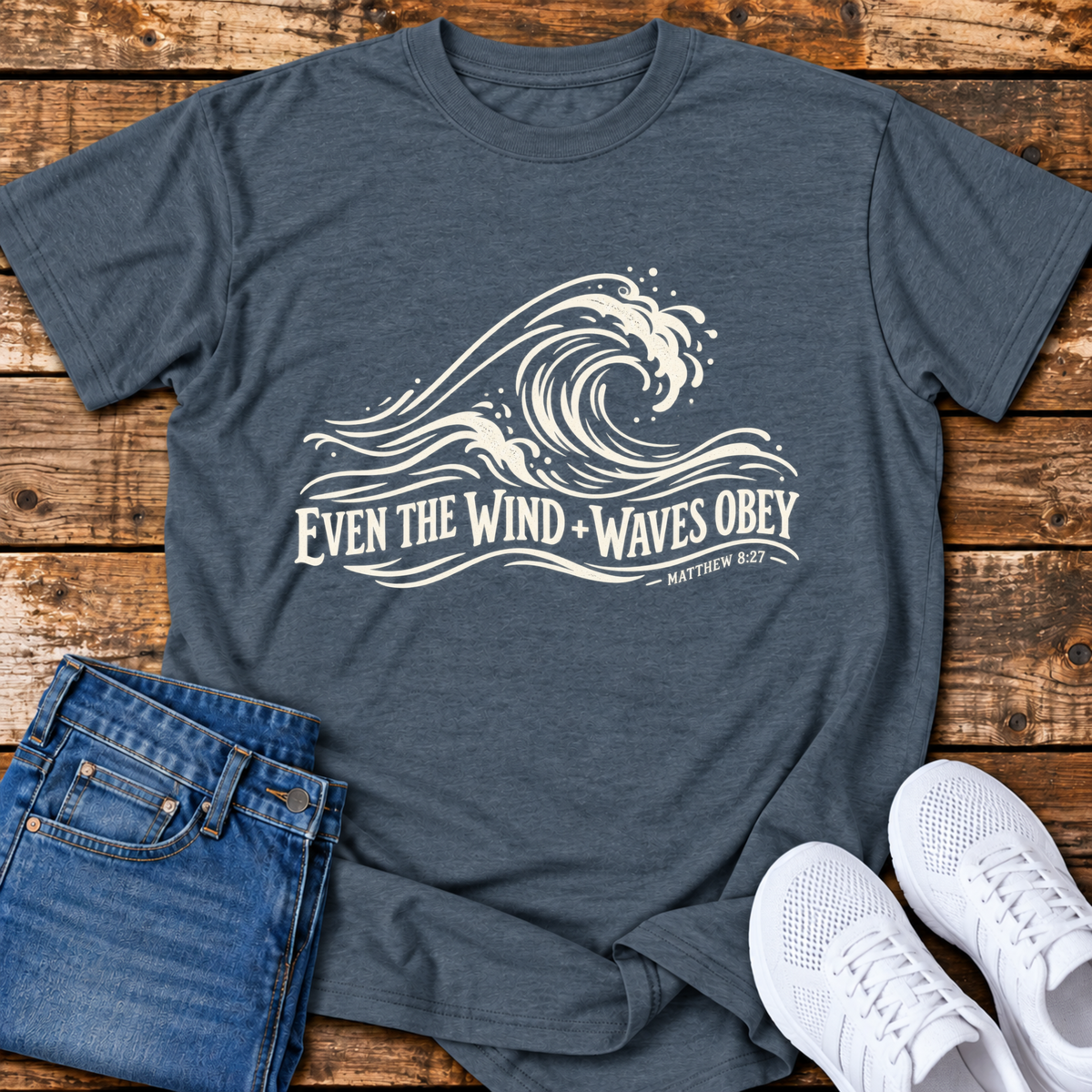 The Wind and Waves Obey T-Shirt - (Matthew 8:27)