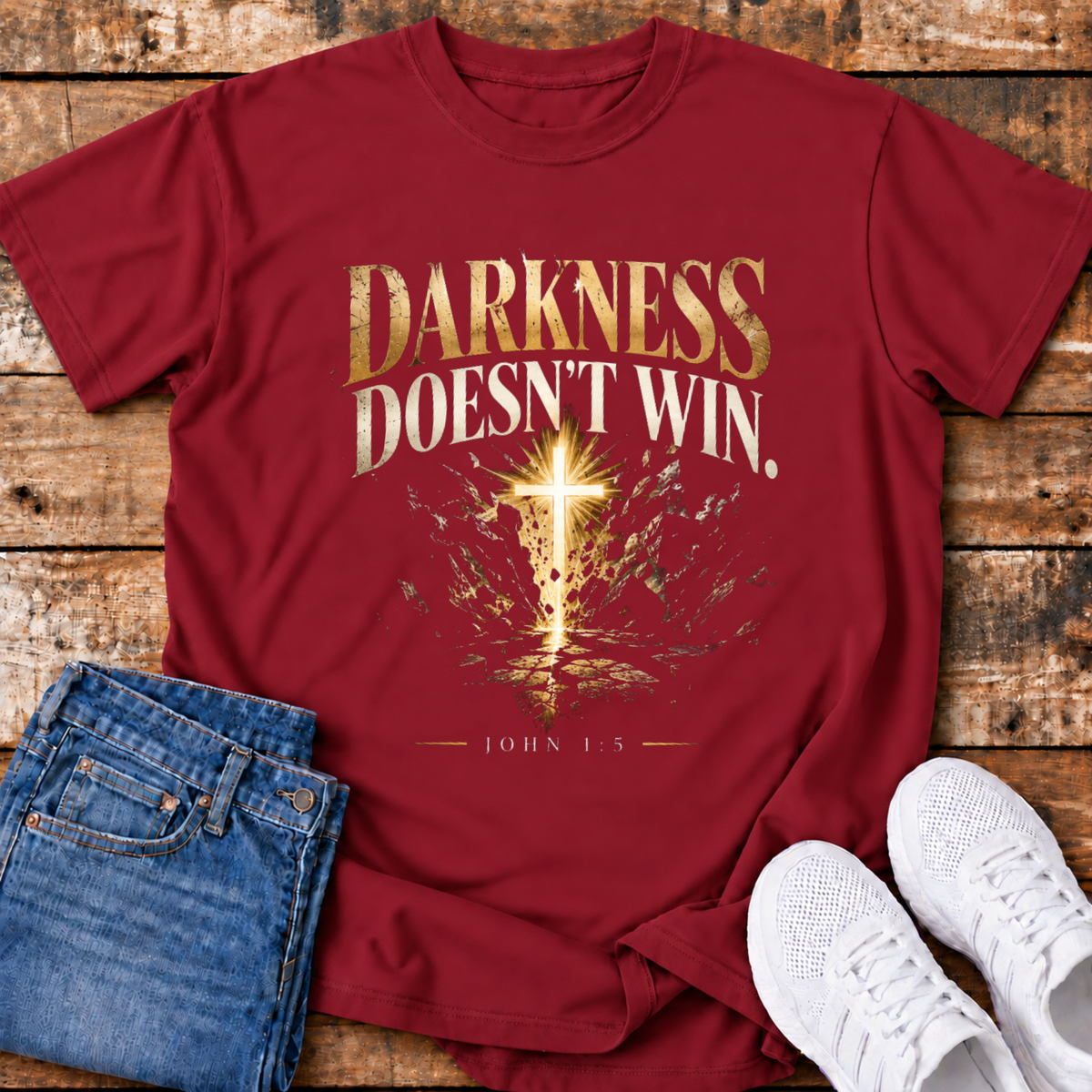 Darkness Doesn't Win T-Shirt - (John 1:5)