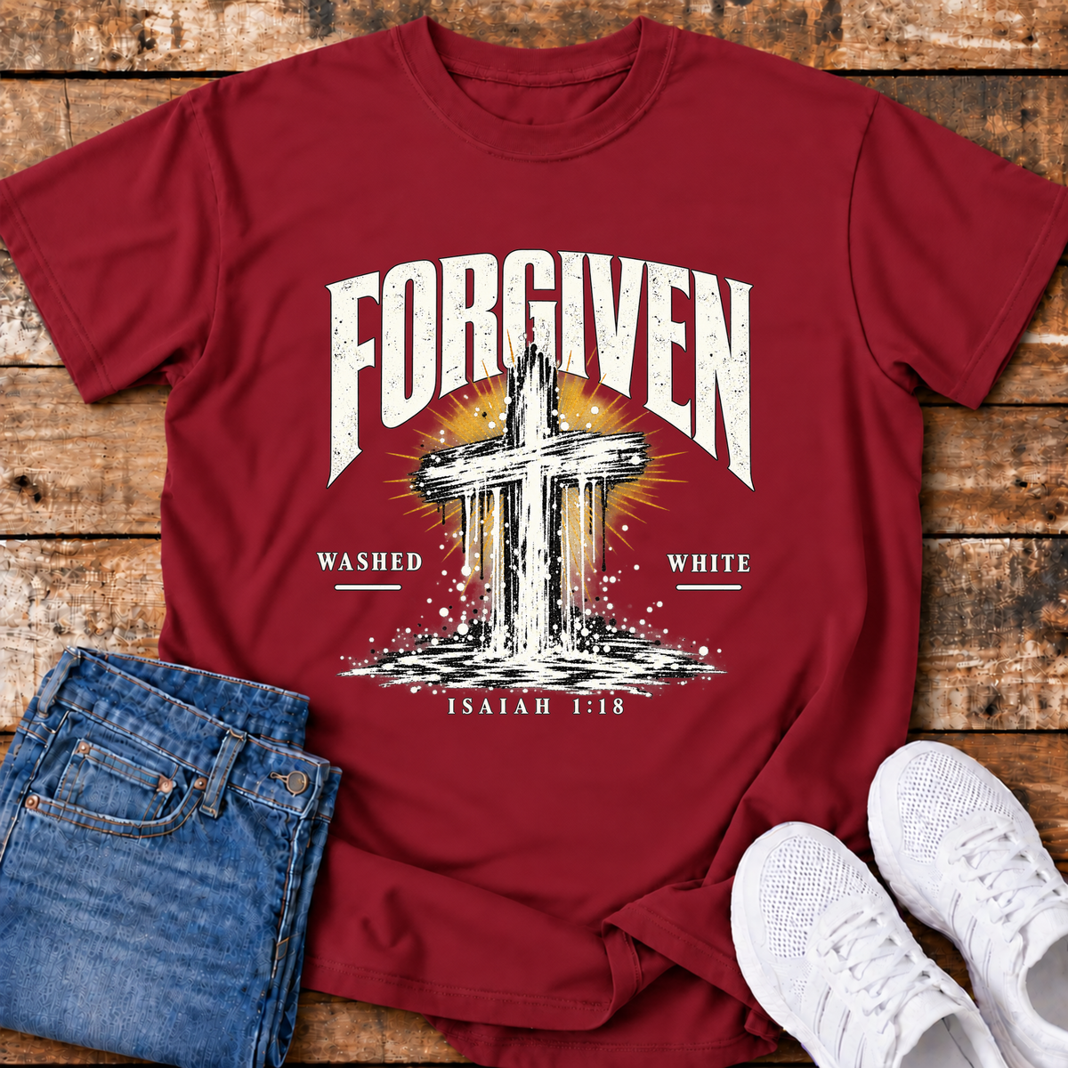 Forgiven T-Shirt - (Isaiah 1:18)