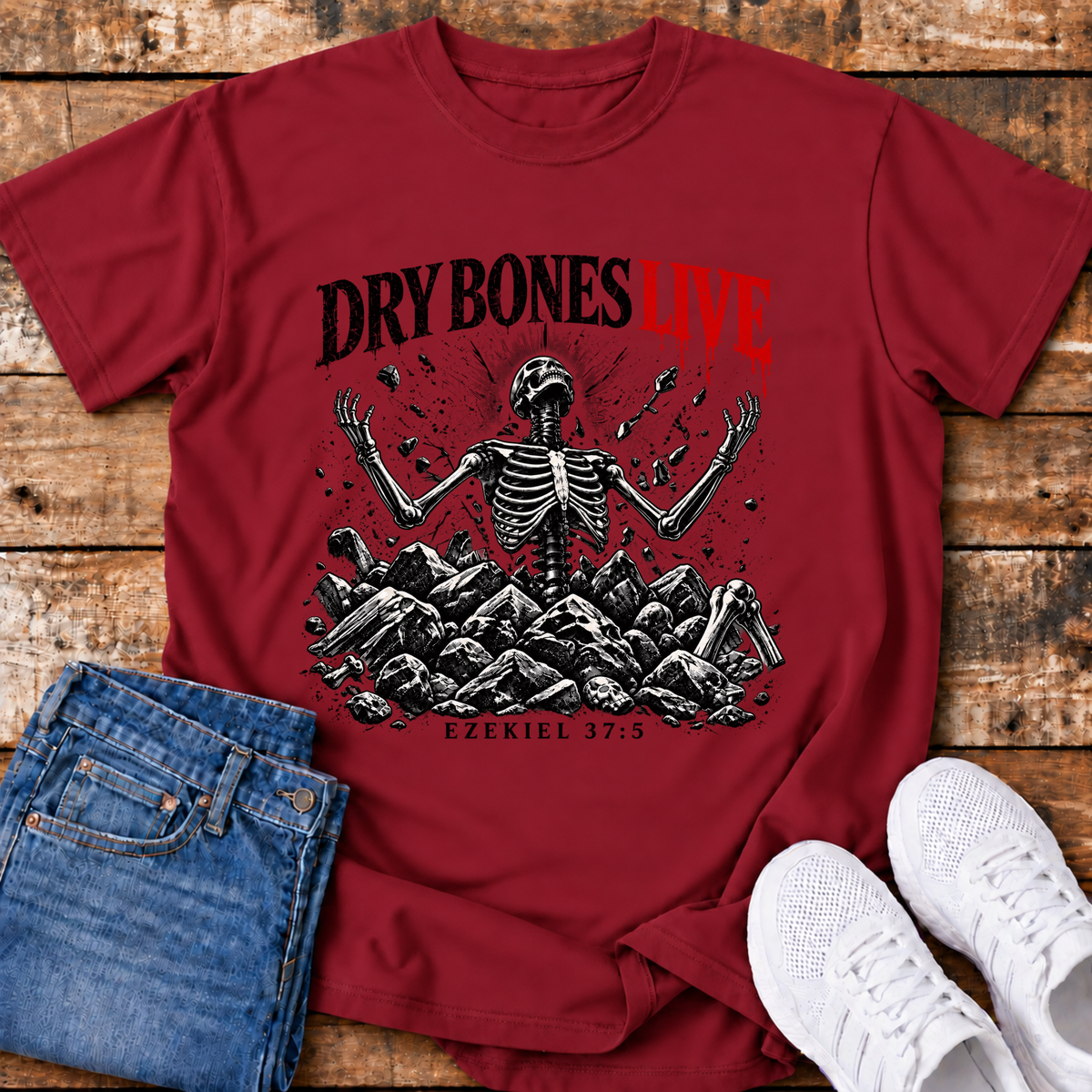 Dry Bones Live T-Shirt - (Ezekiel 37:5)