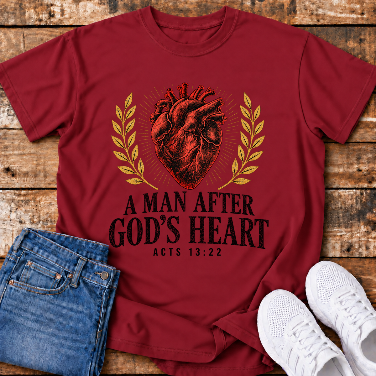 A Man After Gods Own Heart T-Shirts - (Acts 13:22)