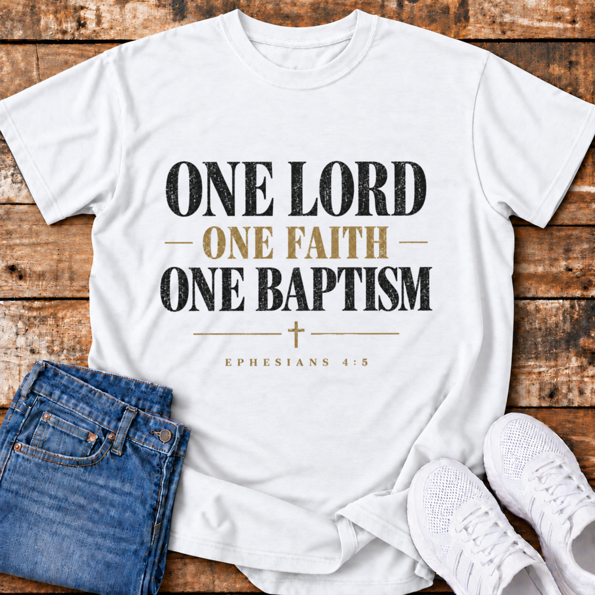 One Lord, One Faith, One Baptism T-Shirt - (Ephesians 4:5)