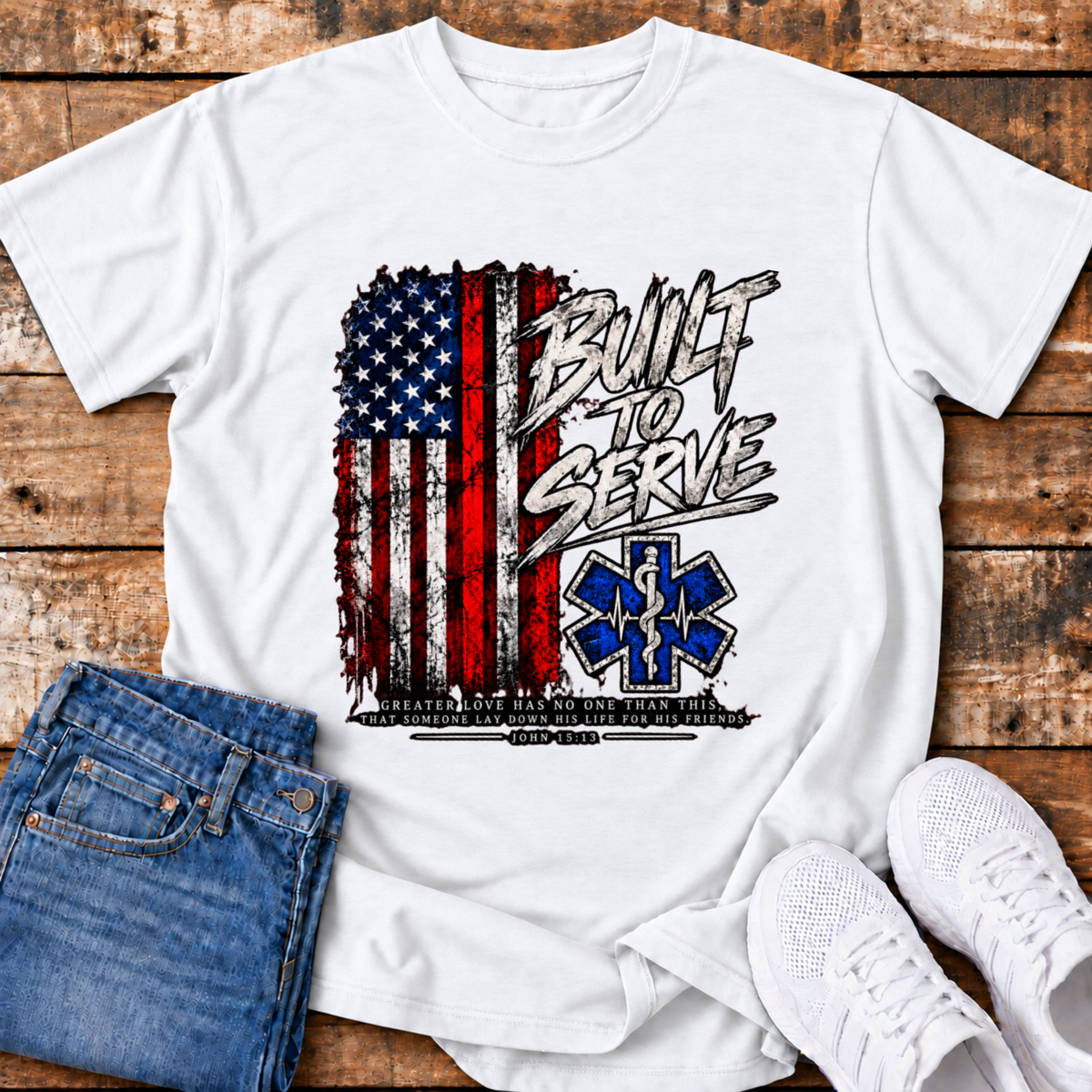 Built to Serve Paramedic T-Shirt - (John 15:13)