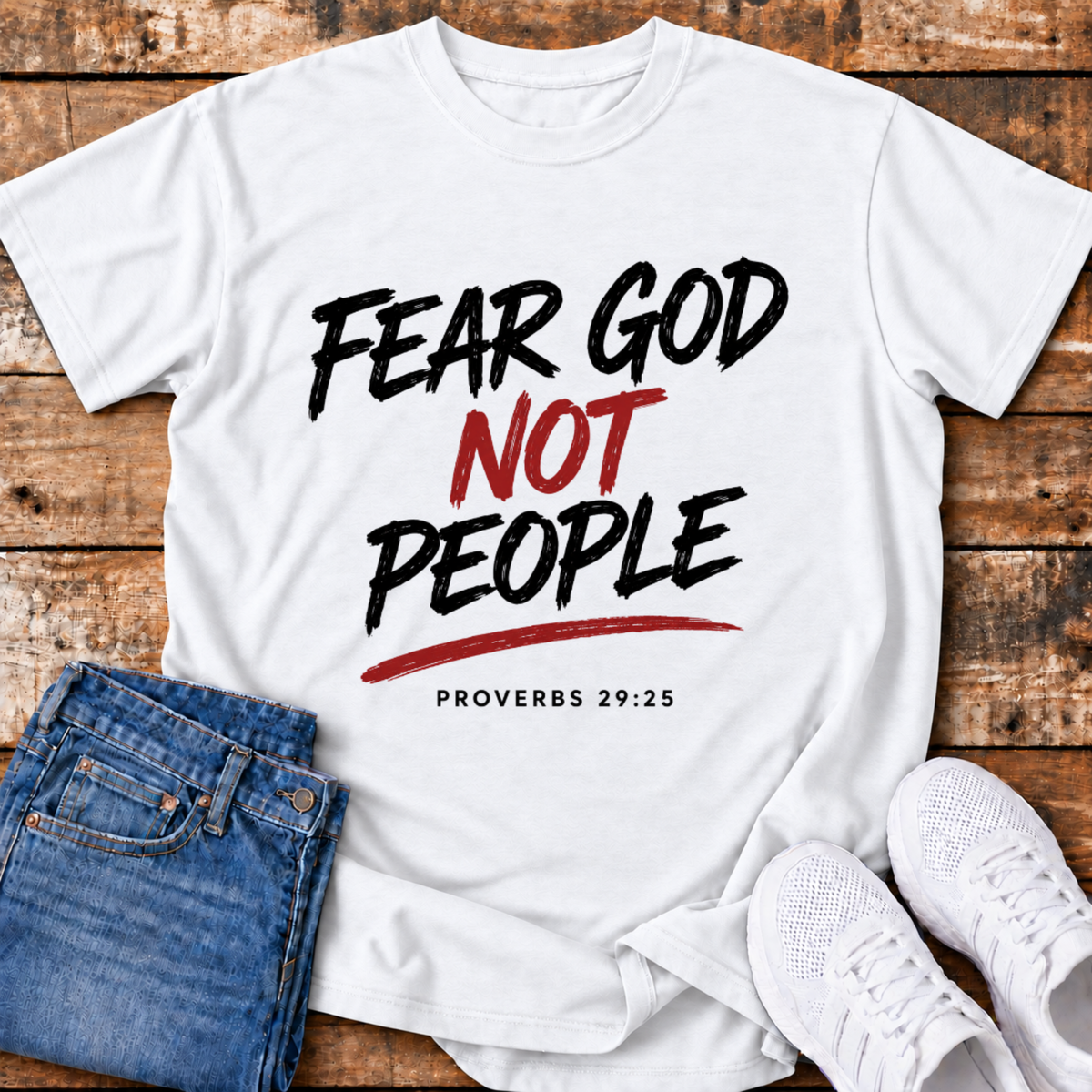 Fear God not People T-Shirt - (Proverbs 29:25)