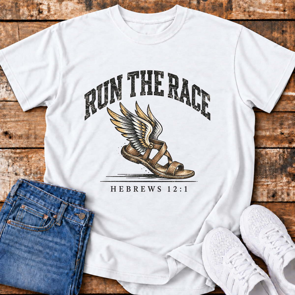 Run the Race T-Shirt - (Hebrews 12:1)