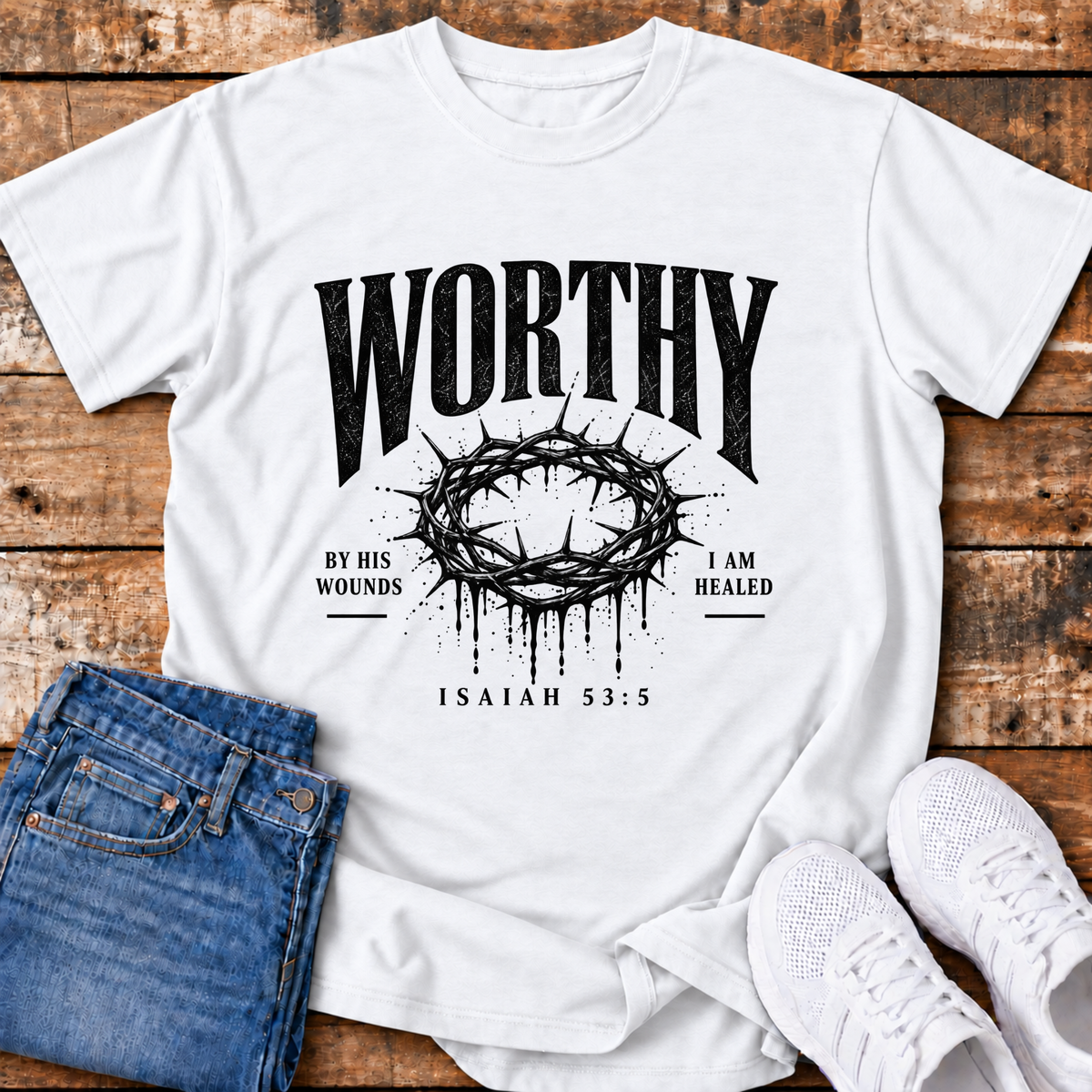 Worthy T-Shirt - (Isaiah 53:5)