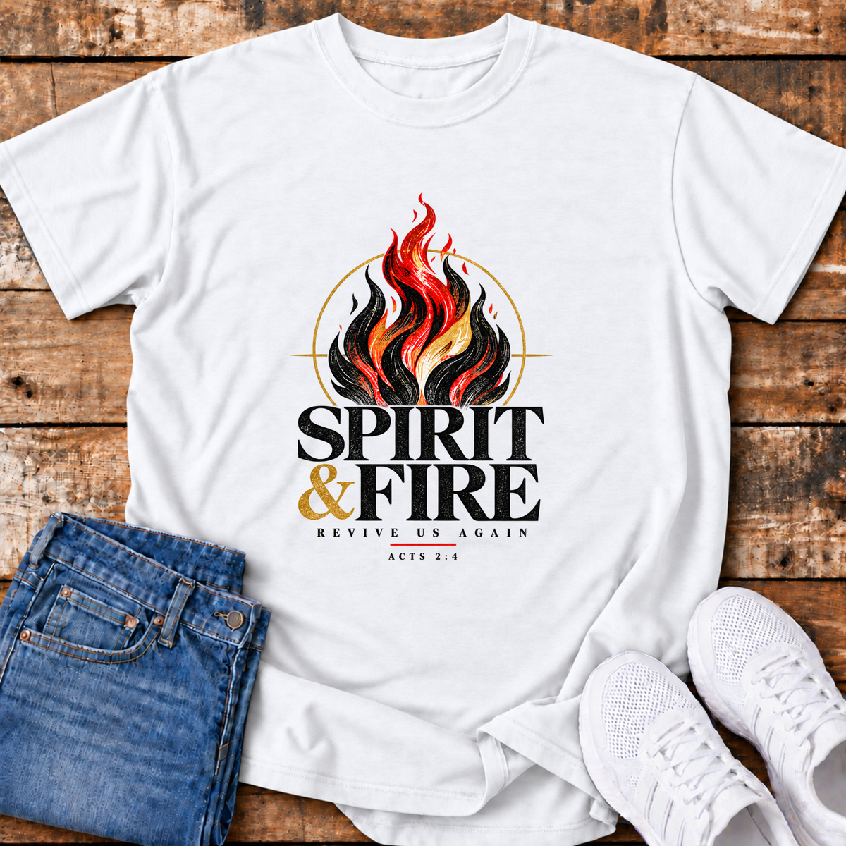 Spirit & Fire T-Shirt - (Acts 2:4)