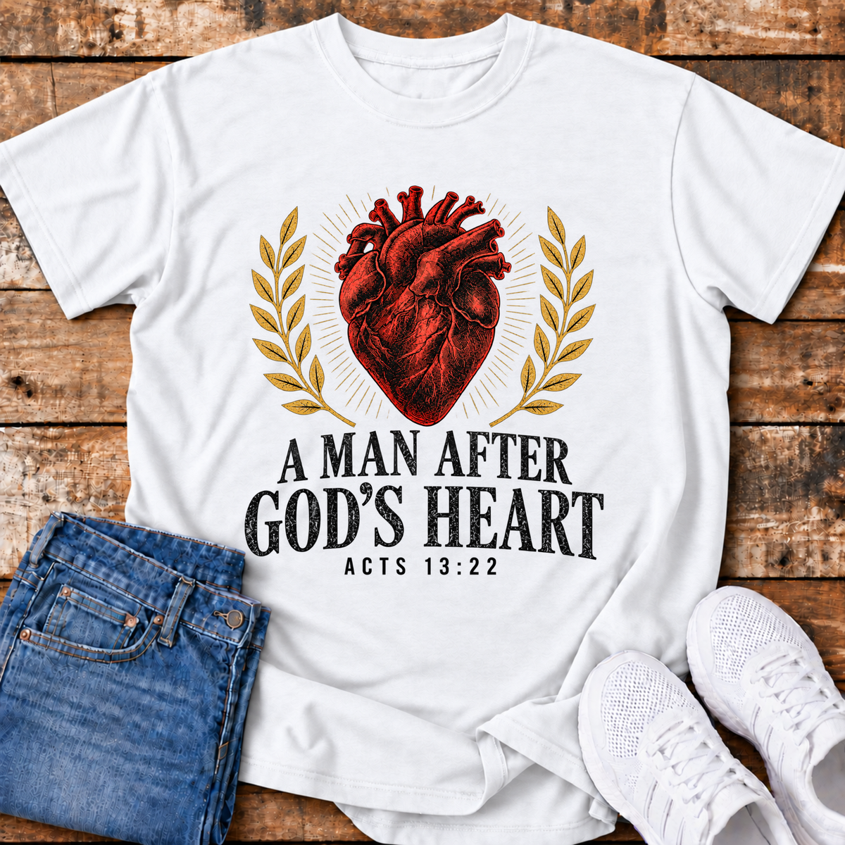 A Man After Gods Own Heart T-Shirts - (Acts 13:22)