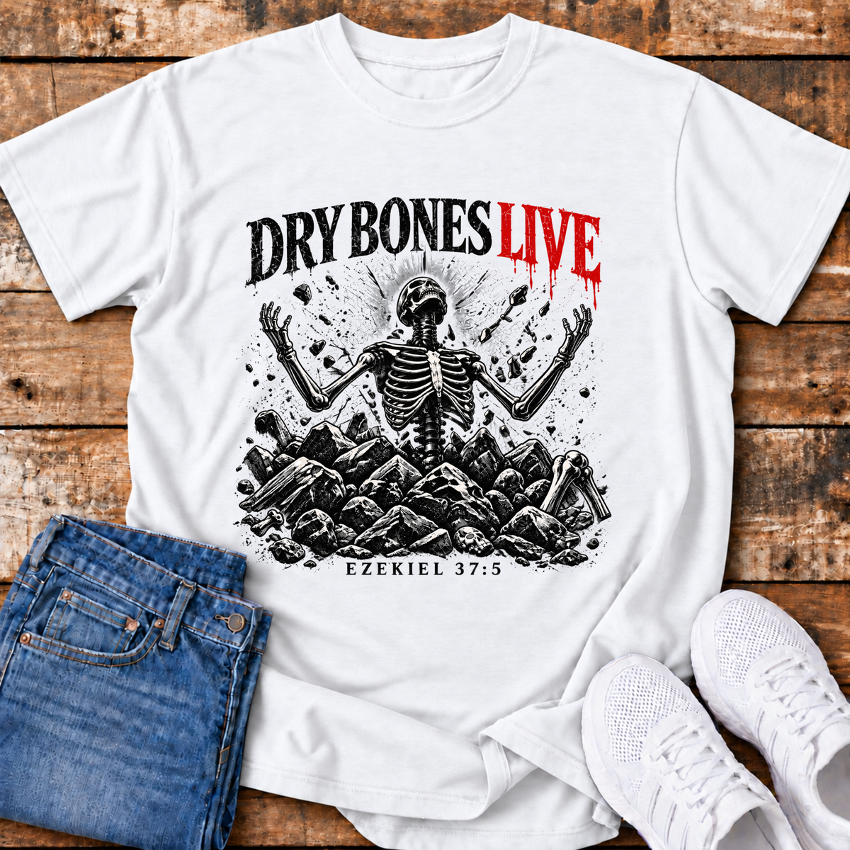 Dry Bones Live T-Shirt - (Ezekiel 37:5)