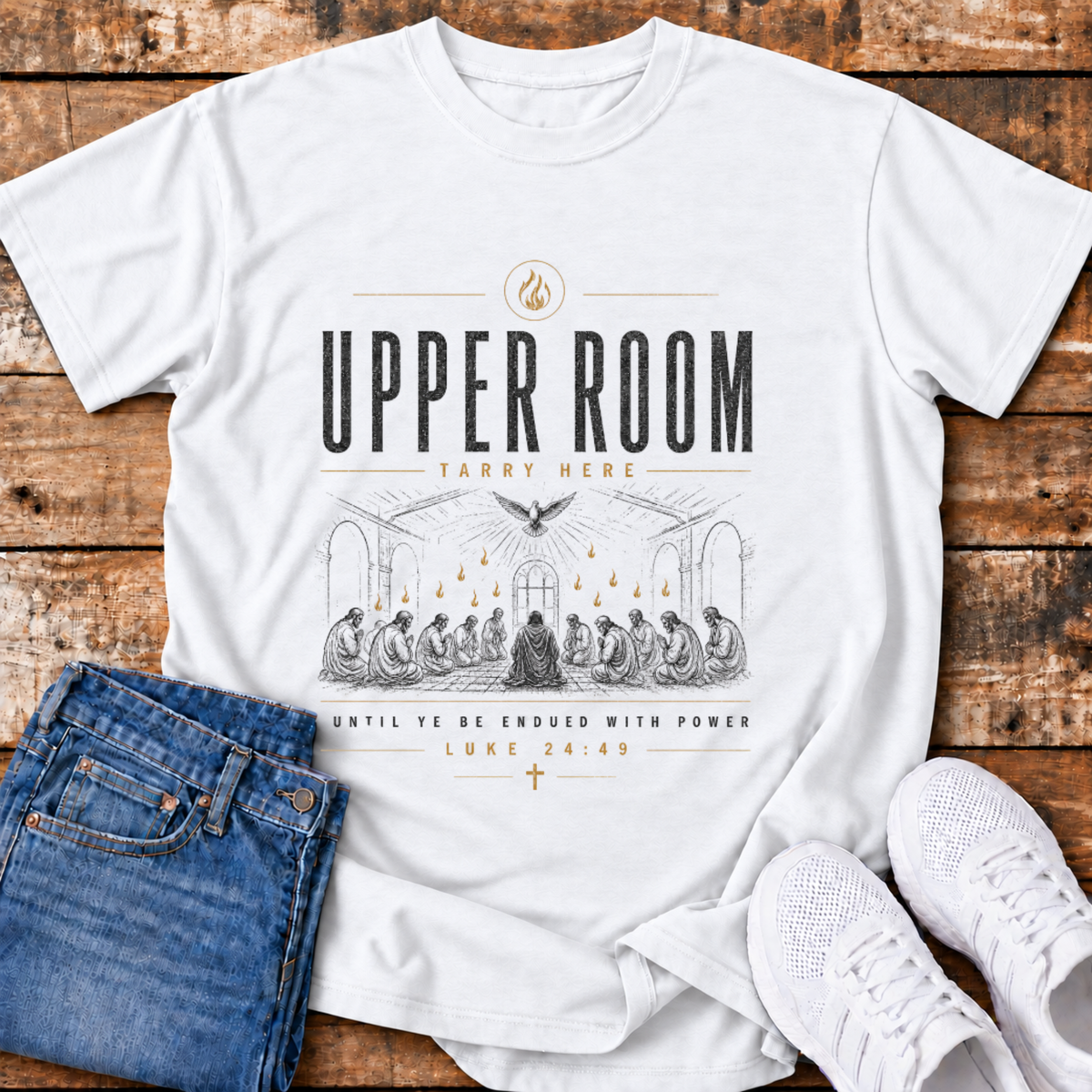 Upper Room T-Shirt - (Luke 24:49)