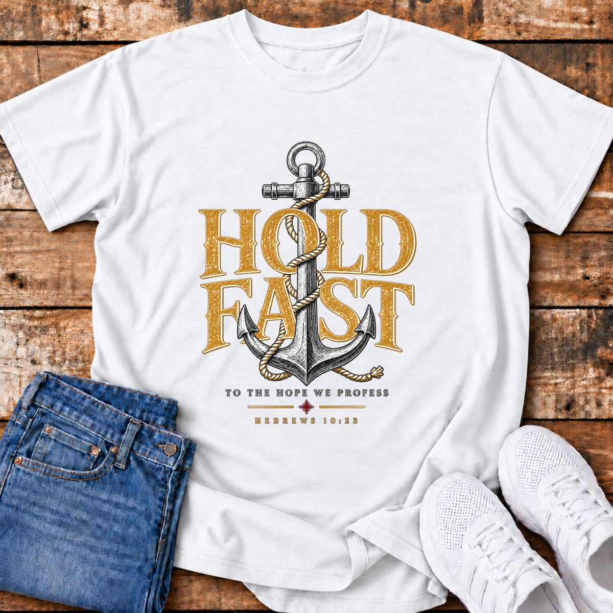 Hold Fast T-Shirt - (Hebrews 10:23)