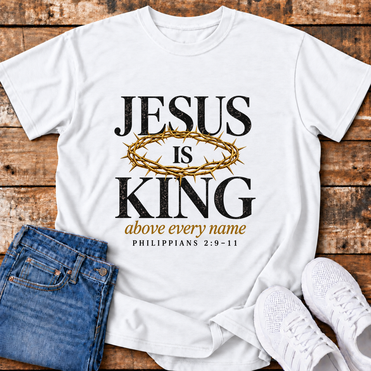 Jesus is King T-Shirt - (Philippians 2:9-11)