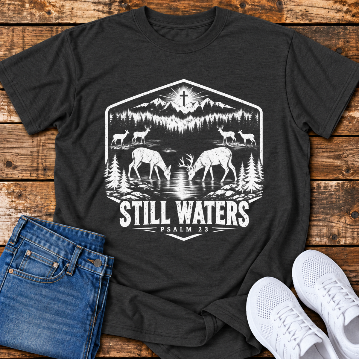 Still Waters T-Shirt - (Psalm 23)