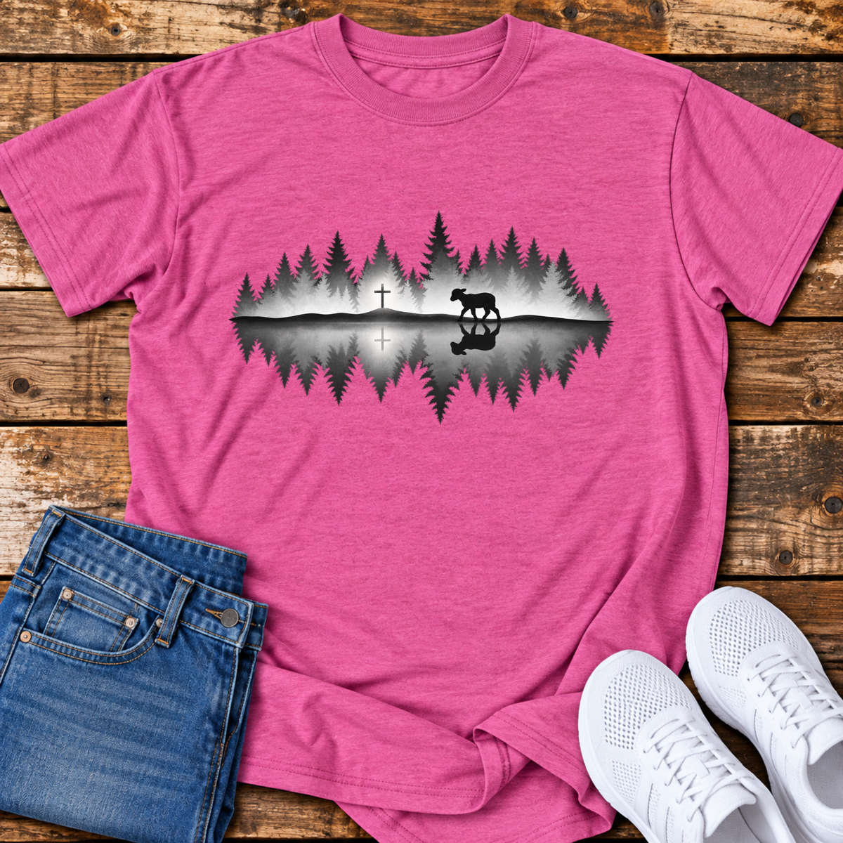 Lamb Walking to Cross T-Shirt