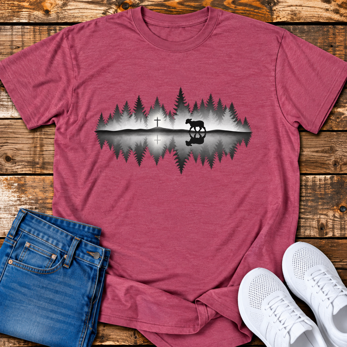 Lamb Walking to Cross T-Shirt