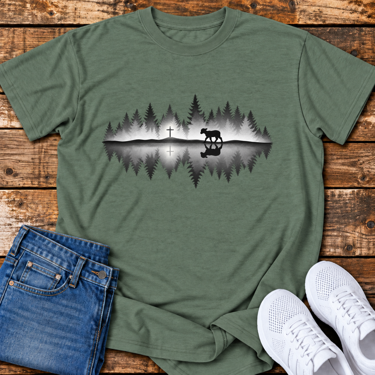 Lamb Walking to Cross T-Shirt