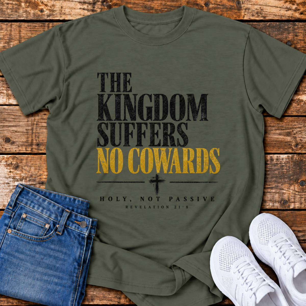No Cowards T-Shirt - (Revelation 21:8)
