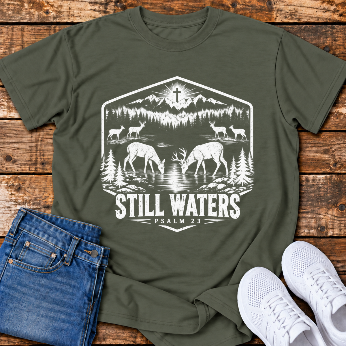 Still Waters T-Shirt - (Psalm 23)