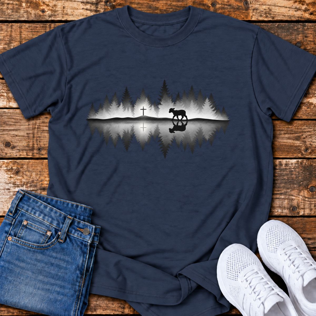 Lamb Walking to Cross T-Shirt